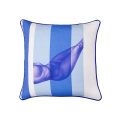 Bivain Nude Blue Cushion - Front
