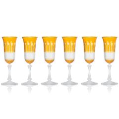 Gurasu - Birds of Paradise -Champagne Flute - Amber Gold (set of 6)