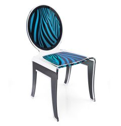 Acrila Wild Zebra Chair - Blue