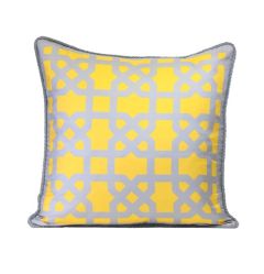 Alexandra D Foster London Cushion - Yellow & Grey