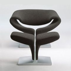 Artifort Ribbon Chair & Footstool in Anthracite