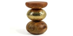 Ginger and Jagger Balancing Pebble Stool - Brass
