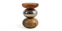 Ginger and Jagger Balancing Pebble Stool - Nickel Stone