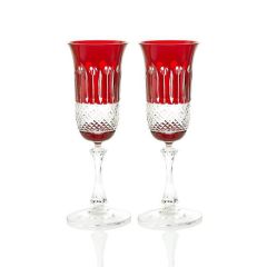 Gurasu - Birds of Paradise - Champagne Flute - Ruby (set of 2)