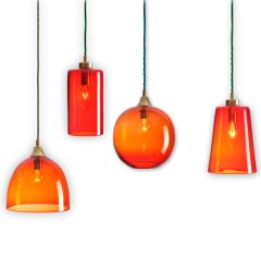 Rothschild & Bickers Glass Pendant Lights - Cherry - Clear 