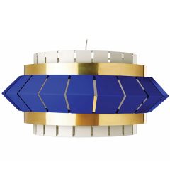 Mambo Unlimited Ideas Comb I Suspension Lamp - Ivory Metal, Cobalt Metal and Brass