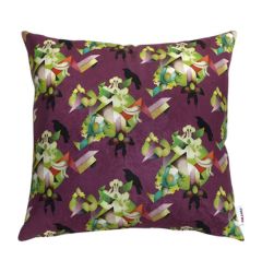 Fenton Exotic Construction Reconstruction Cushion - Plum - H 60 x w 60 cm