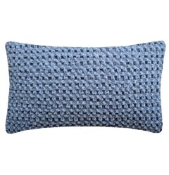 Nitin Goyal Hand Smocked Flower Signature Cushion -  Blue 