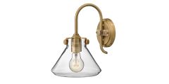 The Longest Stay Congress Clear Glass Wall Light - Brushed Caramel