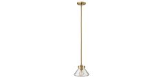 The Longest Stay Congress Clear Glass Pendant - Brushed Caramel