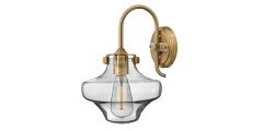 The Longest Stay Congress Clear Glass Wall Light - Brushed Caramel