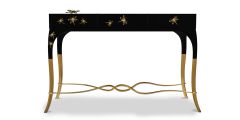 Koket Luridae High Gloss Console - Black & Gold