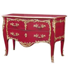 Moissonnier L.XV Chest of Drawers - Lacquer Carmin