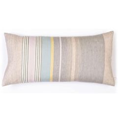 Fletcher Textiles Mistley Stripe Cushion - Blossom/Grey