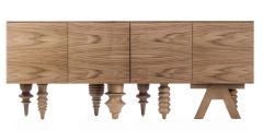 BD Barcelona MultiLeg Showtime Cabinet in Walnut Finish