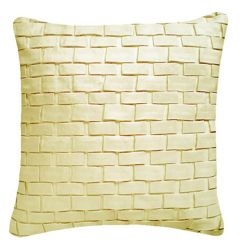 Nitin Goyal Hand pleated Origami cushion - Ivory 