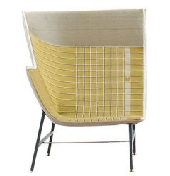 Moroso Paper Planes High Armchair - Bone white / Saffron Yellow