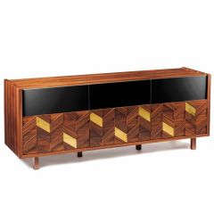 Mambo Unlimited Ideas Samoa Sideboard - Black Lacquered MDF with Iron Wood