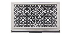 Patterns Apart Signature Black and Silver Card Holder