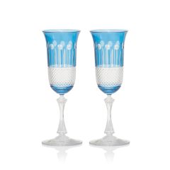 Gurasu - Birds of Paradise - Champagne Flute - Sky Blue (set of 2)