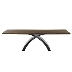 Tonin Casa Tokyo - Canaletto Walnut top w/ Shiny Black Base