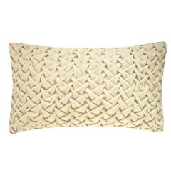 Nitin Goyal Hand Smocked Large Wave Signature Cushion - Ivory