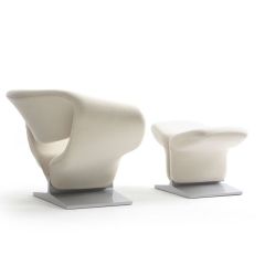Artifort Ribbon Chair & Footstool in White